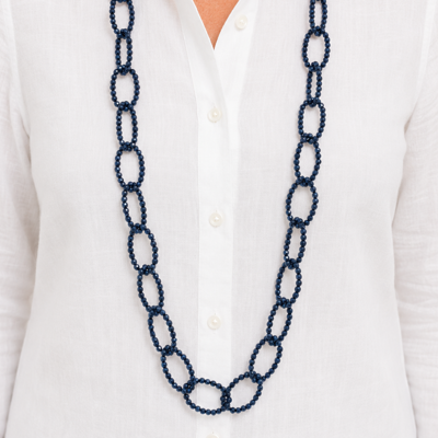 Club Paris Midnight Looped Bead Long Necklace