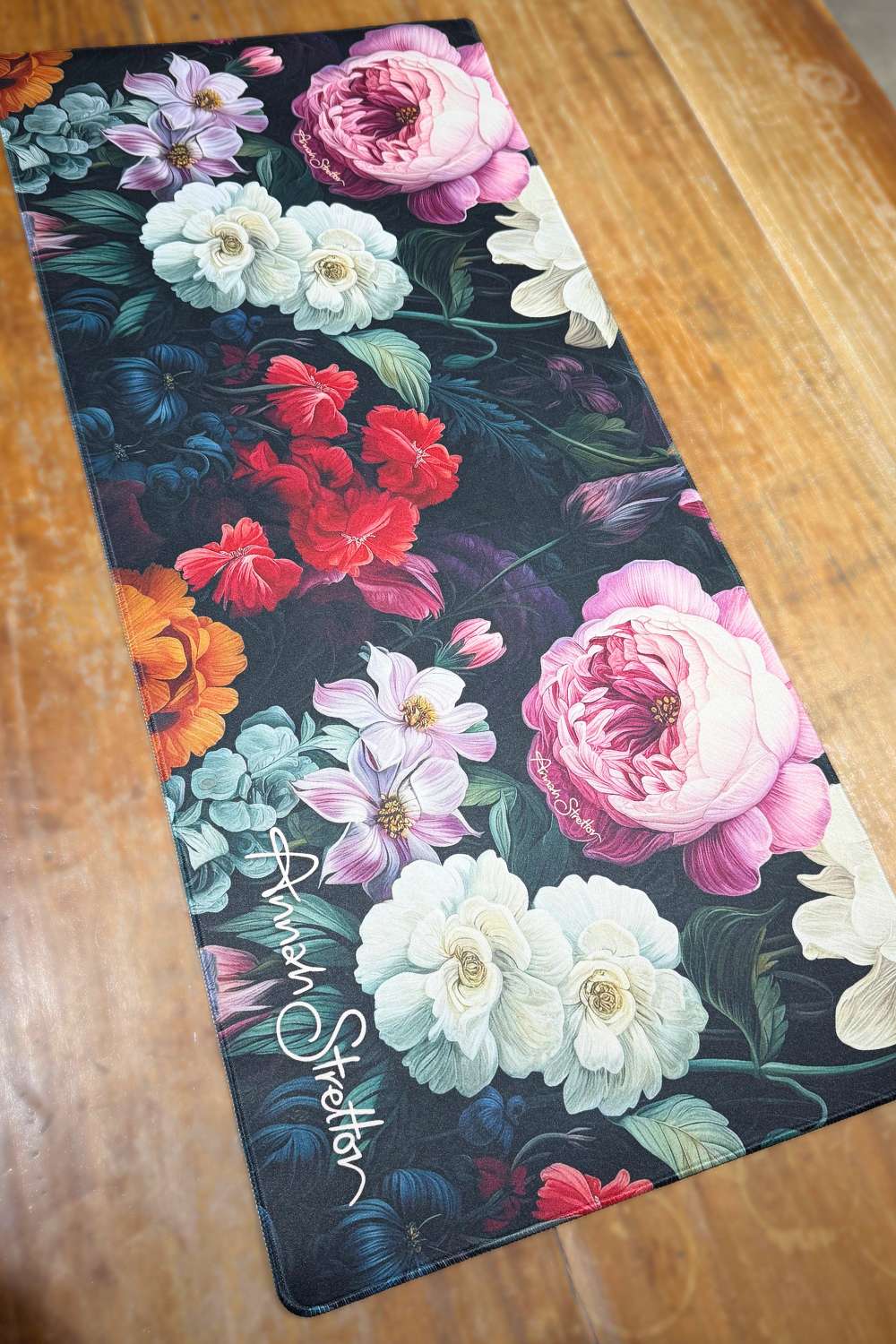 AS - Computer Desk Mat - Midnight Floral Waltz