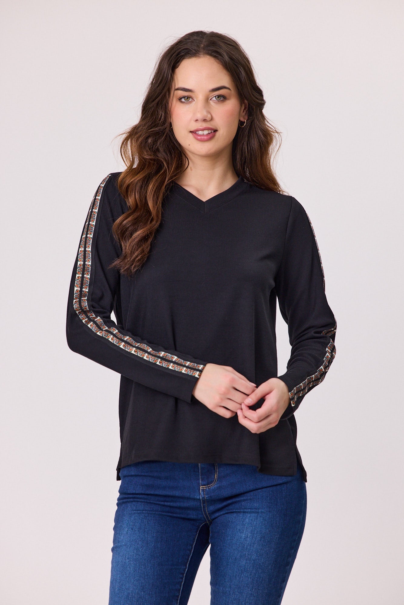 Tilda Side Tape Top - Black