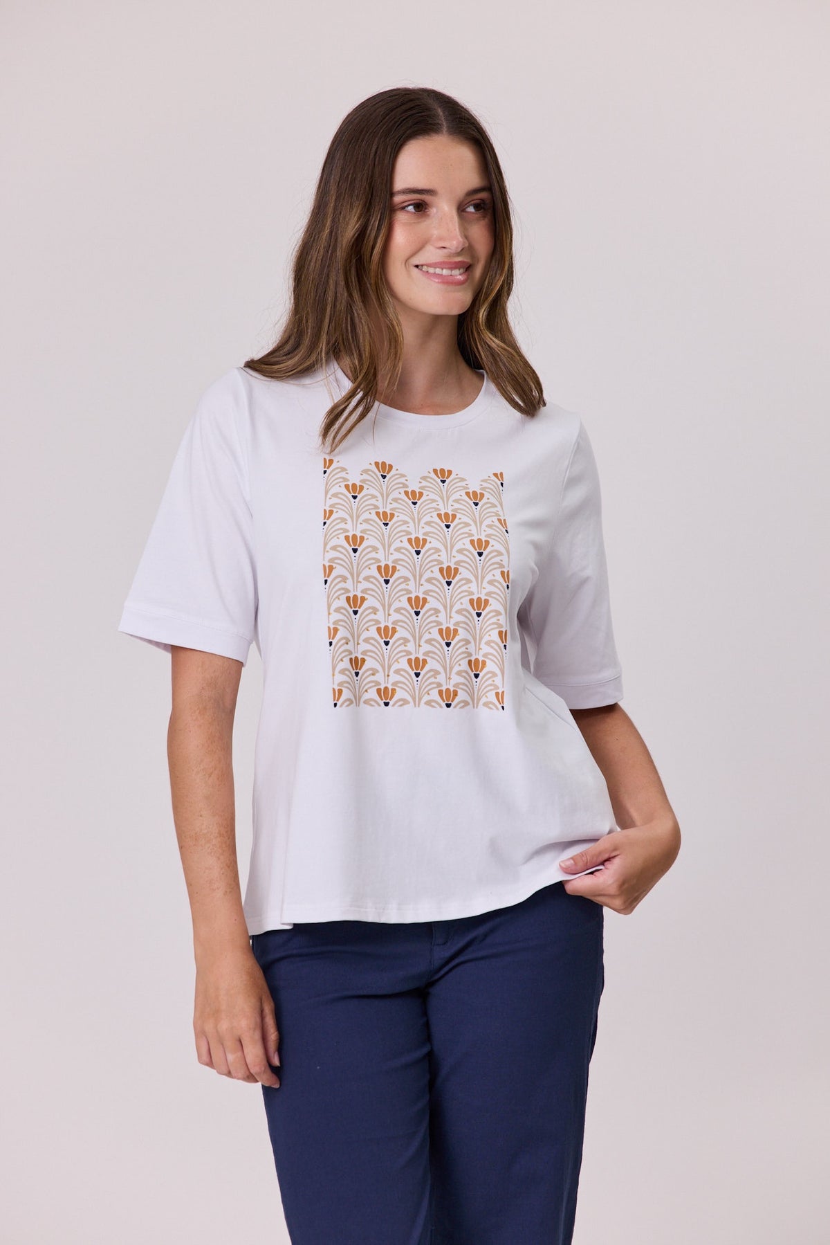 Diamante Trim T-Shirt - White