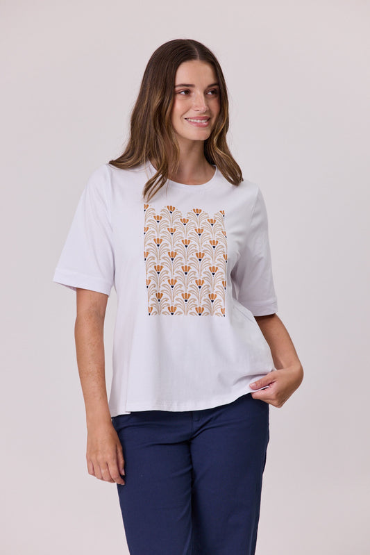 Diamante Trim T-Shirt - White