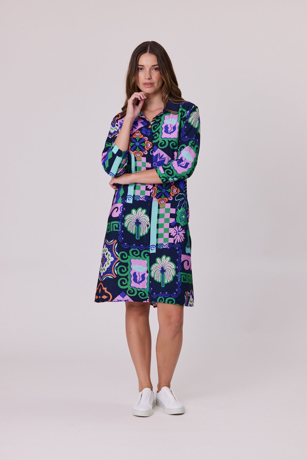 Muse Shirt Dress - Navy
