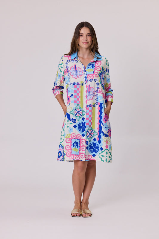 Muse Shirt Dress - White