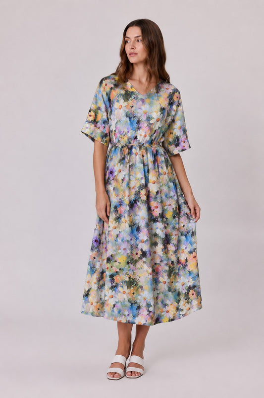 Sugar Bloom Print Dress - Green