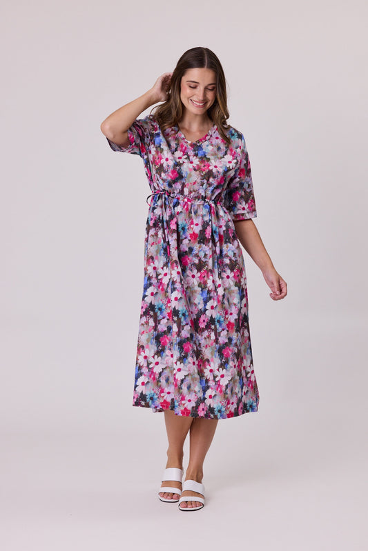 Sugar Bloom Print Dress - Pink