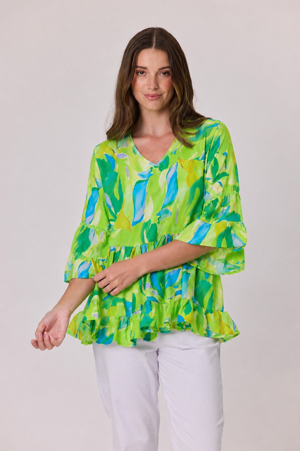 Ricrac Trim Top - Green
