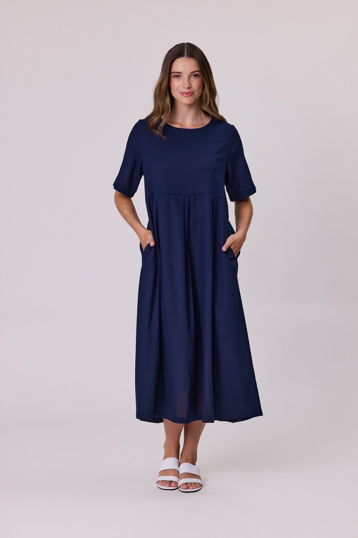 Havana Linen Mix Long Dress