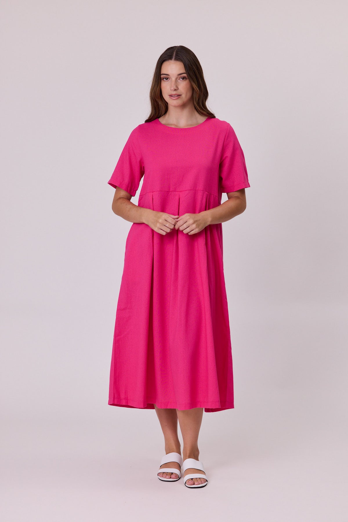 Havana Linen Mix Long Dress