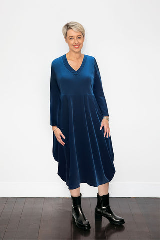 Velvet Carly Dress - Petrol