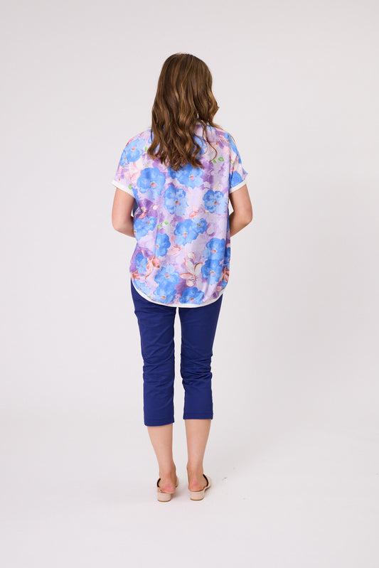 Riley Print Top - Blue