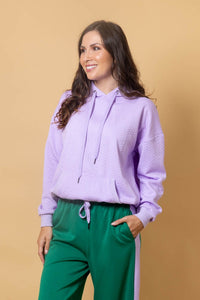 Dayna Embossed Hoodie - Lilac