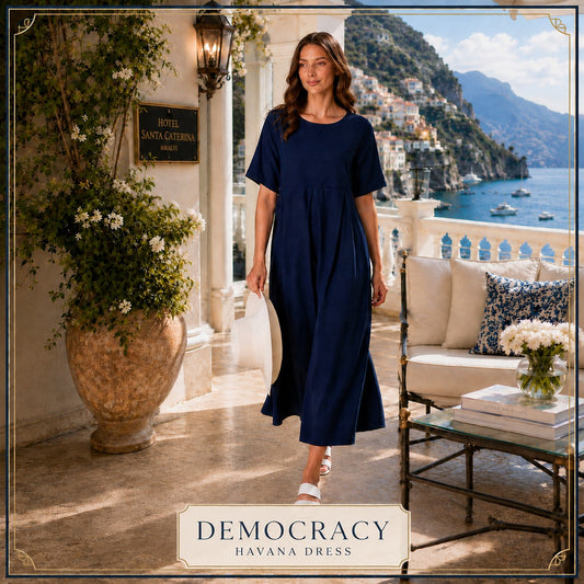 Havana Linen Mix Long Dress