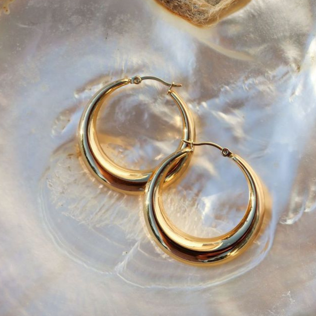 FV - Yellow Gold 40mm Hollow Hoops