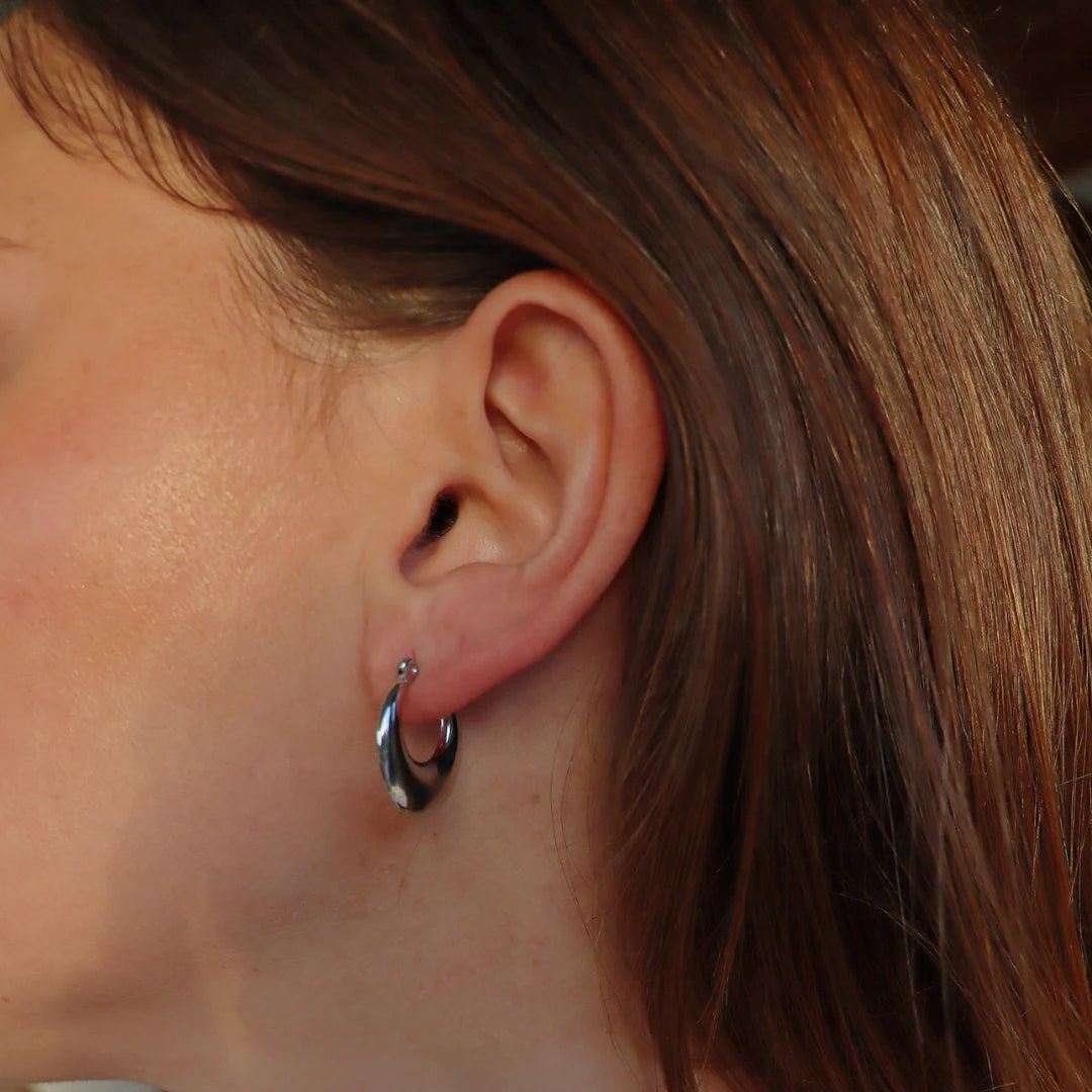 FV- Silver 20mm Hollow Hoop Earrings