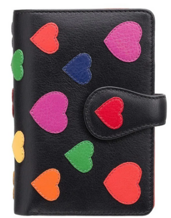 Women's Leather  Cash & Coin Wallet - Hearts