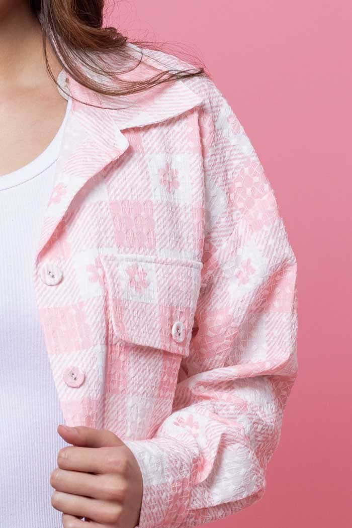 Elle Embroidered Shirt - Check Print
