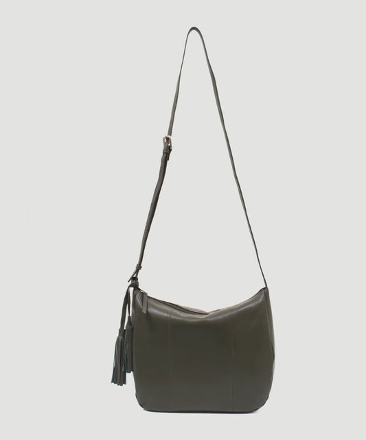 Jasmine Leather Cross Body Bag - Olive