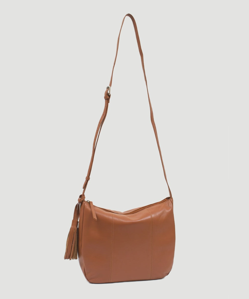 Jasmine Leather Cross Body Bag - Tan