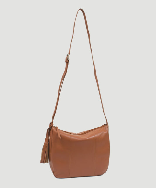 Jasmine Leather Cross Body Bag - Tan