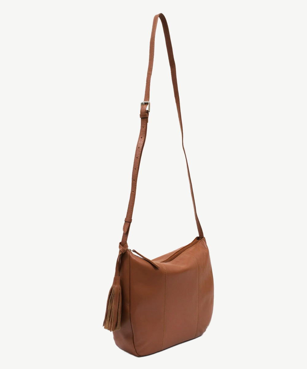 Jasmine Leather Cross Body Bag - Tan