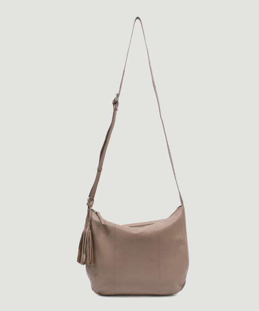 Jasmine Leather Cross Body Bag - Mushroom