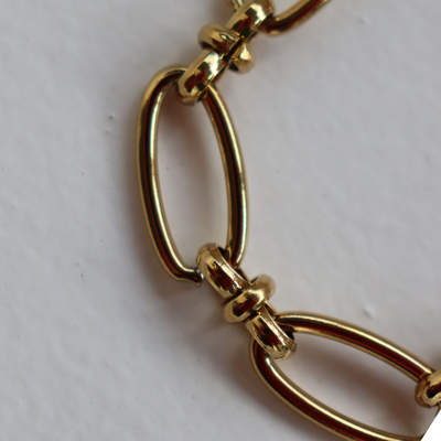 Steel Me Large Oval YG Bracelet