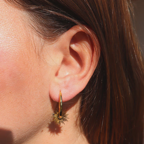 Steel Me Lena YG Hoop Earrings