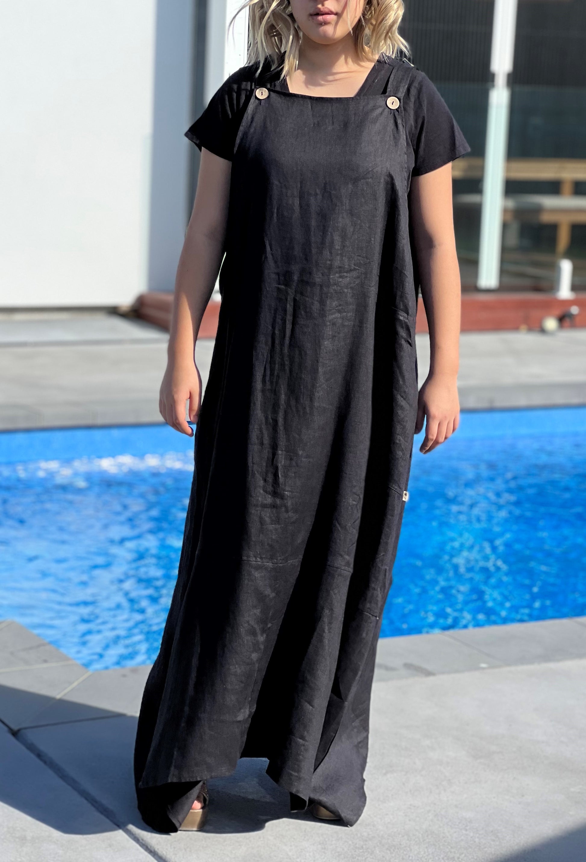 Linen Pinafore Dress Get it On! Linen Pinafore Dress Get it On!