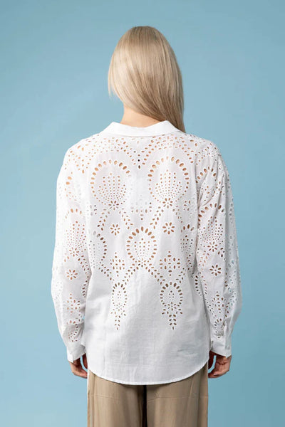Louise Shirt - Embroidered - White