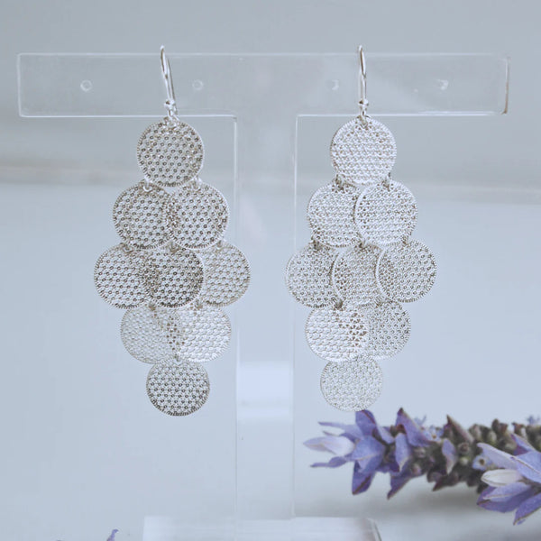 Bijoux Statement Multi Layer Disc Earrings
