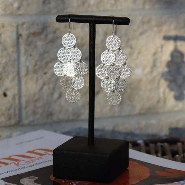 Bijoux Statement Multi Layer Disc Earrings