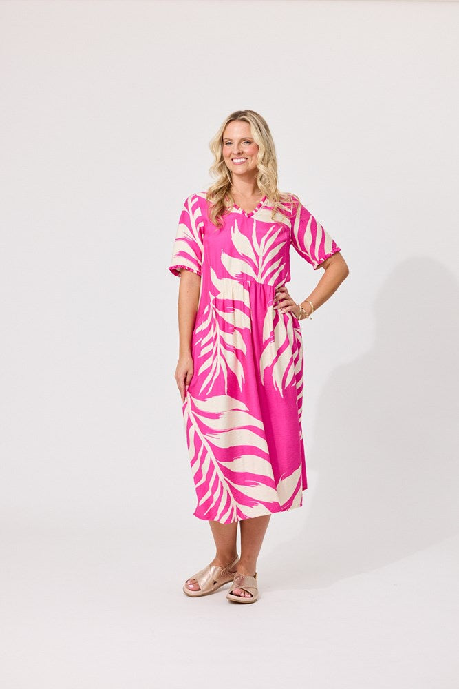 Marissa Dress - Floral Fuchsia