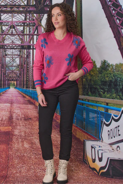 Daisy Merino Blend Jumper - Hot Pink