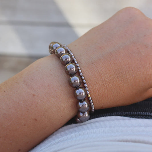 Perle - Mocha Pearl Stretchy Bracelet