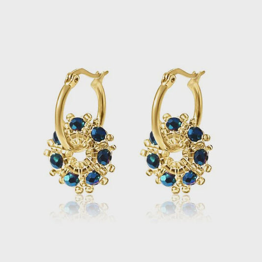 Steel Me - Peacock Blue Bead Earrings