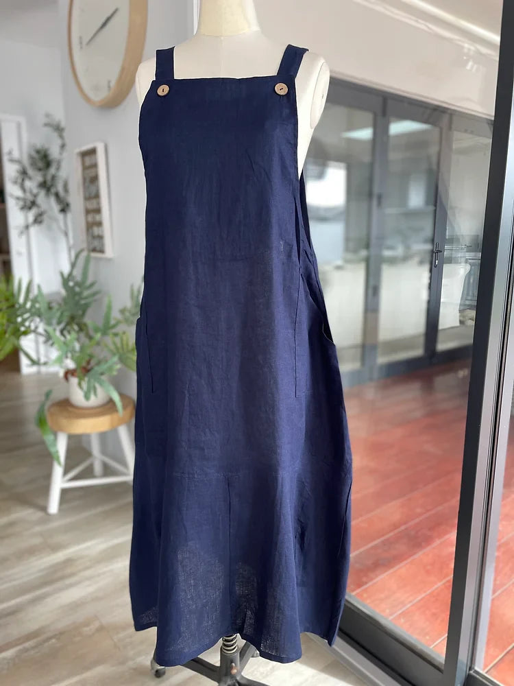 Linen Pinafore Dress