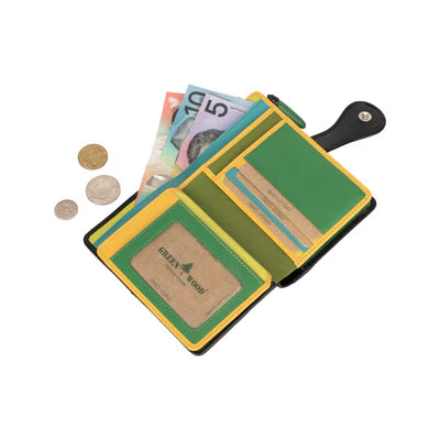 Polka Dot Leather Wallet/ Coin Zip Purse