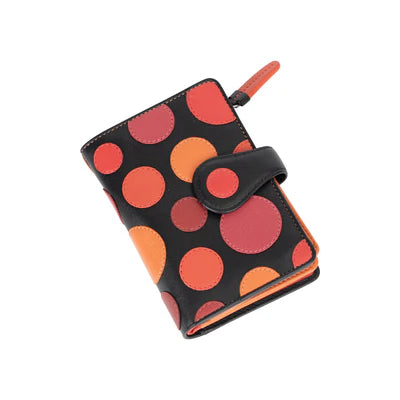 Polka Dot Leather Wallet - RFID Safe