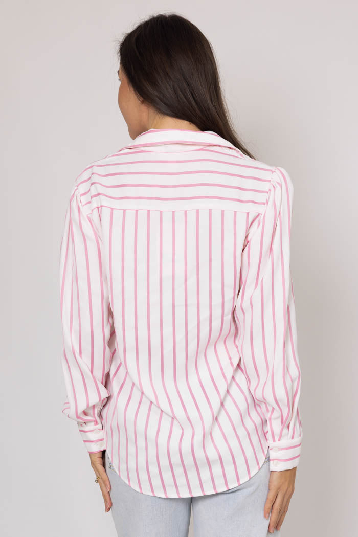Emma Pink/White Stripe Shirt