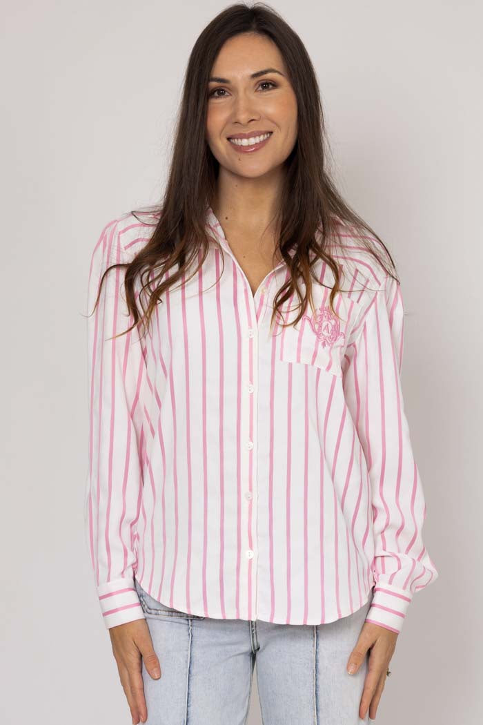 Emma Pink/White Stripe Shirt