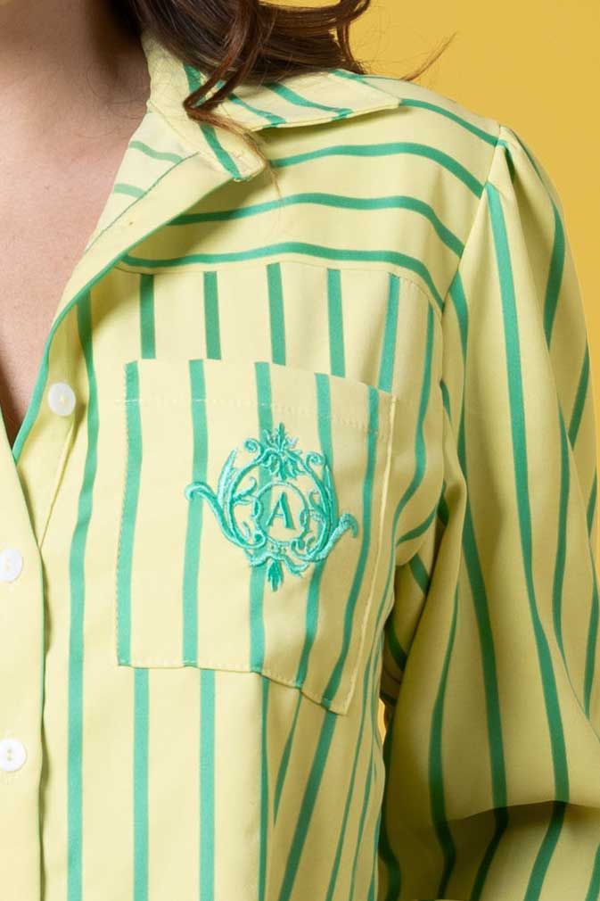 Emma Green/Lemon Stripe Shirt