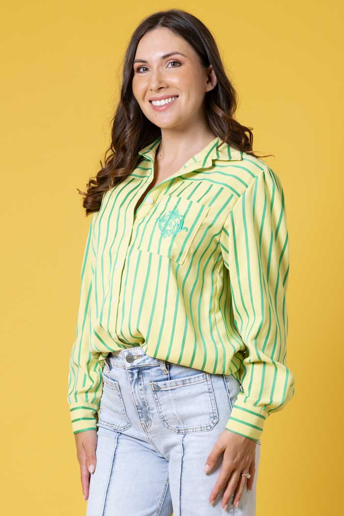 Emma Green/Lemon Stripe Shirt