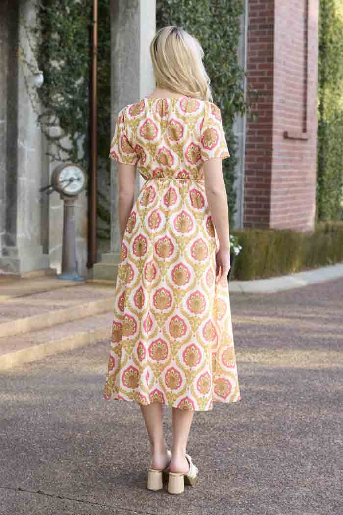 Phoebe Wrap Dress - Paisley Fluro Pink