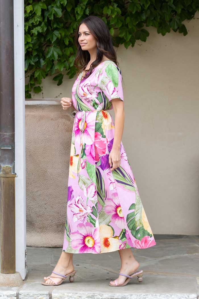Jasper Wrap Dress - Pink Floral