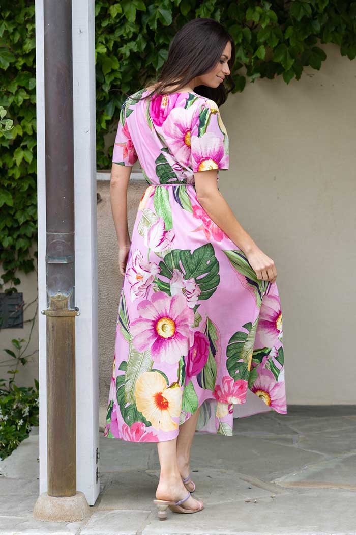 Jasper Wrap Dress - Pink Floral