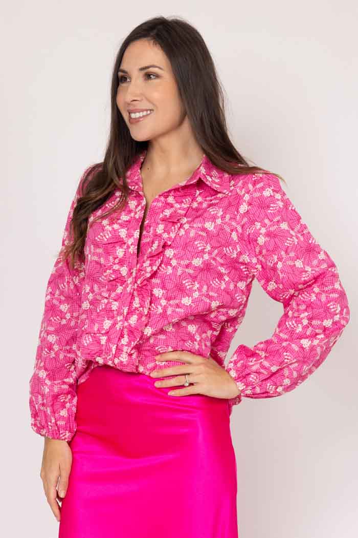 Briar Embroidered Shirt - Pink