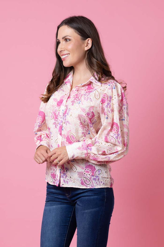 Roselee Embroidered Shirt - Cream