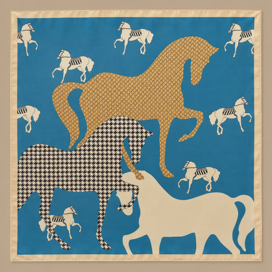 CARTER Blue Horse Trio Scarf