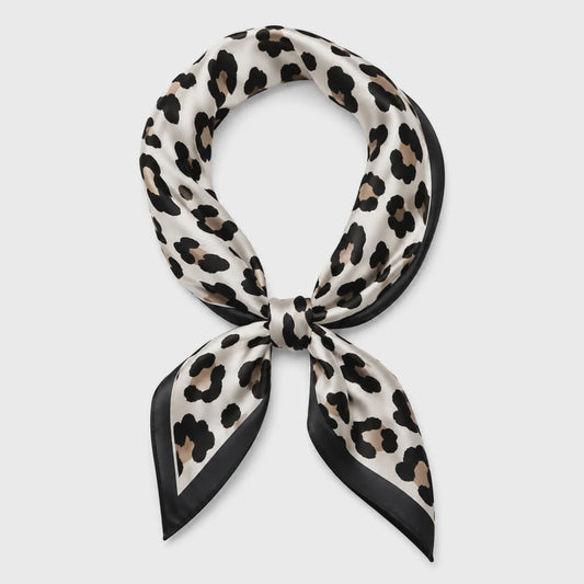 Carter  White Cheetah Print Scarf