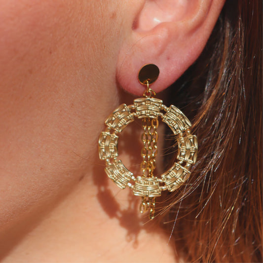 Steel Me Boho Gold Circle Earrings